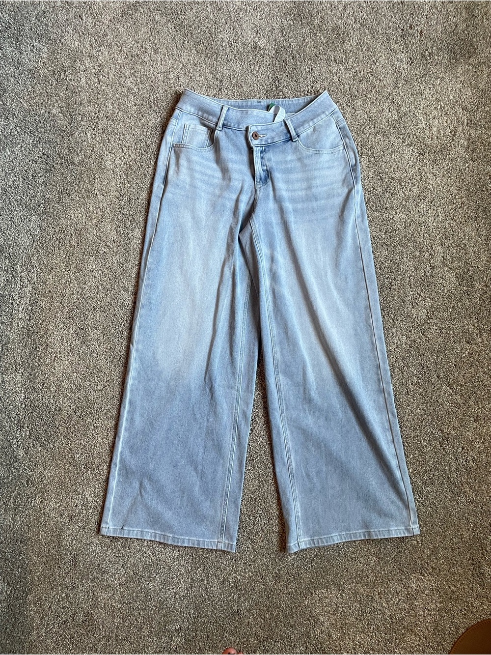 Halara Flex Asymmetric Mid Rise Wide Leg Casual Jeans with Pockets XS Petite